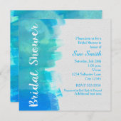ブライダルシャワーウォーターカラートロピカルブルー招待状 招待状 (正面/裏面)