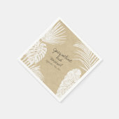 ブライダルシャワーウォーターカラートロピカルリーフクラフトアート スタンダードカクテルナプキン (角)