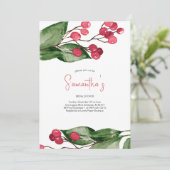 ブライダルシャワーウォーターカラーボタニカルパーティー 招待状 (スタンド正面)