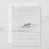 ブライダルシャワーウォーターカラーボホフローラ羽毛ウッド 招待状 (裏面)