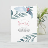 ブライダルシャワーウォーターカラーレッドベリーズホリデーパーティー 招待状 (スタンド正面)