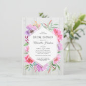 ブライダルシャワーウォーターカラー春ブーケデコパージュ 招待状 (スタンド正面)