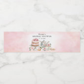 ブライダルシャワーウォーターボトルラベル – 茶パーティーテーマ ペットボトルラベル (シングルラベル)