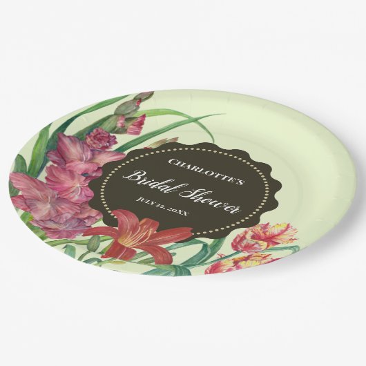 ブライダルシャワーウォームフローラ春絵を描開花 ペーパープレート (アングル)