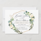 ブライダルシャワーウォー素朴ターカラーアラバスターフラワーズ 招待状 (正面)