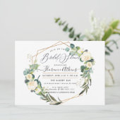 ブライダルシャワーウォー素朴ターカラーアラバスターフラワーズ 招待状 (スタンド正面)