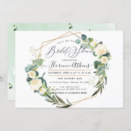 ブライダルシャワーウォー素朴ターカラーアラバスターフラワーズ 招待状