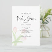 ブライダルシャワーウオータカラー春チューリップ招待状 招待状 (スタンド正面)