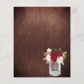 ブライダルシャワーウッドブルゴーニュ赤面ピンクメイソンジャーI (裏面)