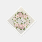 ブライダルシャワーウッドレースアジサイバラリース スタンダードカクテルナプキン (角)