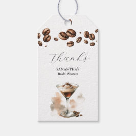 ブライダルシャワーエスプレッソ感謝していメッセージカードAラテ ギフトタグ