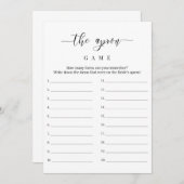 ブライダルシャワーエプロンゲームカード 招待状 (正面/裏面)