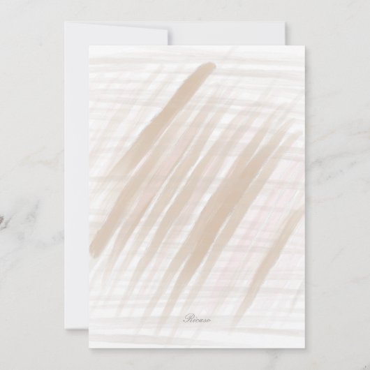 ブライダルシャワーエレガントなウェディングドレスピンクの花 招待状 (裏面)