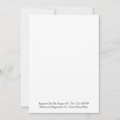 ブライダルシャワーエレガントなウェディングドレス薄紫花 招待状 (裏面)