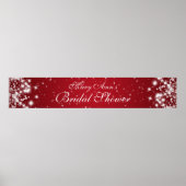 ブライダルシャワーエレガントウィンタースパークルレッド ポスター (正面)