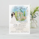 ブライダルシャワーエレガントガゼボ彼女はYesと言った! 招待状 (スタンド正面)