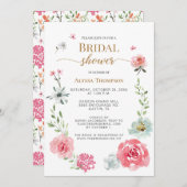 ブライダルシャワーエレガントガーデン花水彩 招待状 (正面/裏面)