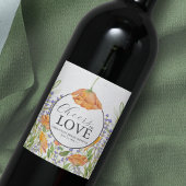 ブライダルシャワーエレガントギフト水彩ワイルドフラワー ワインラベル