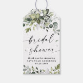 ブライダルシャワーエレガントグリーンリーお願い ギフトタグ (正面)
