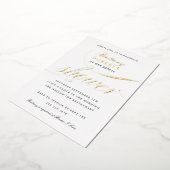 ブライダルシャワーエレガントゴールドフォイル 箔招待状 (回転した状態)