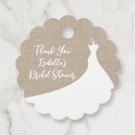 ブライダルシャワーエレガントサンキューバーラップ フェイバータグ