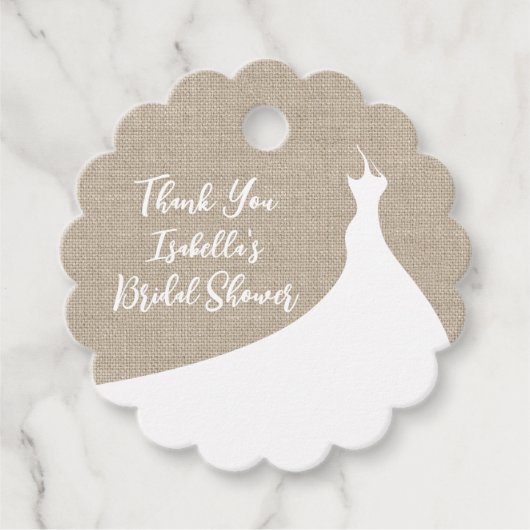 ブライダルシャワーエレガントサンキューバーラップ フェイバータグ (正面)