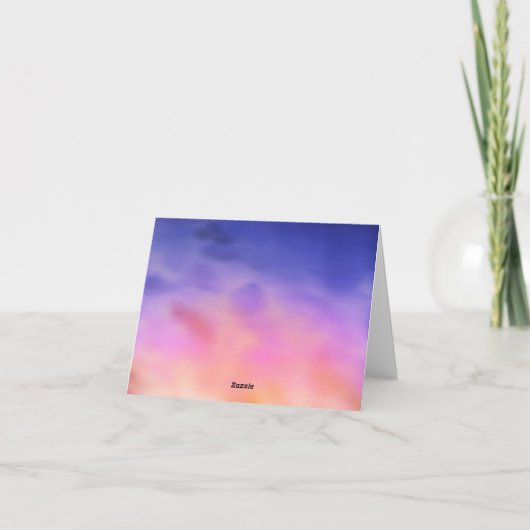 ブライダルシャワーエレガントサンキューパープルウォーター色 サンキューカード (裏面)