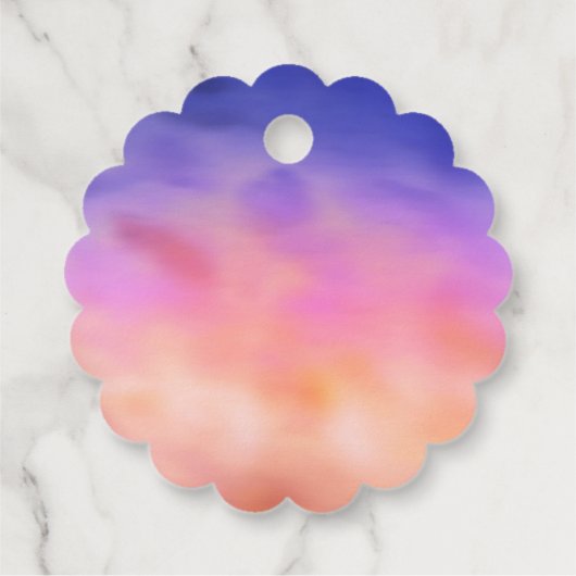 ブライダルシャワーエレガントサンキューパープルウォーター色 フェイバータグ (裏面)