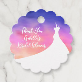 ブライダルシャワーエレガントサンキューパープルウォーター色 フェイバータグ