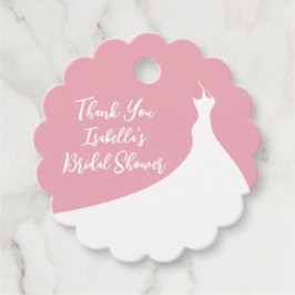 ブライダルシャワーエレガントサンキューピンクメッセージカード フェイバータグ