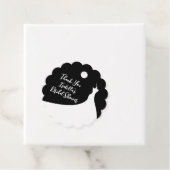 ブライダルシャワーエレガントサンキューブラックメッセージカード フェイバータグ (インサイチュ)