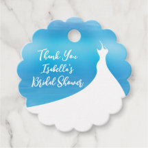 ブライダルシャワーエレガントサンキューブルーの水色