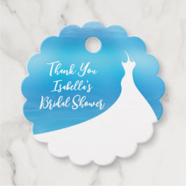 ブライダルシャワーエレガントサンキューブルーの水色 フェイバータグ
