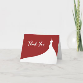ブライダルシャワーエレガントサンキューレッド サンキューカード