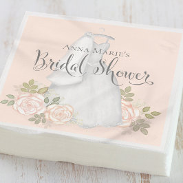 ブライダルシャワーエレガントシンプルフローラドモダンレス スタンダードカクテルナプキン