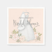 ブライダルシャワーエレガントシンプルフローラドモダンレス スタンダードカクテルナプキン (正面)