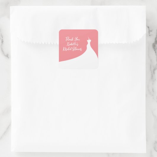 ブライダルシャワーエレガントシール珊瑚 スクエアシール (バッグ)