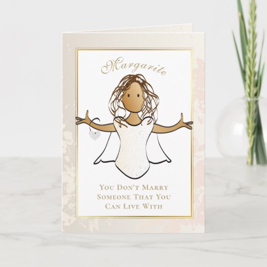 ブライダルシャワーエレガントスウィートブライドへマンガ カード (正面)