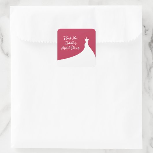 ブライダルシャワーエレガントステッカーvivaマゼンタ スクエアシール (バッグ)
