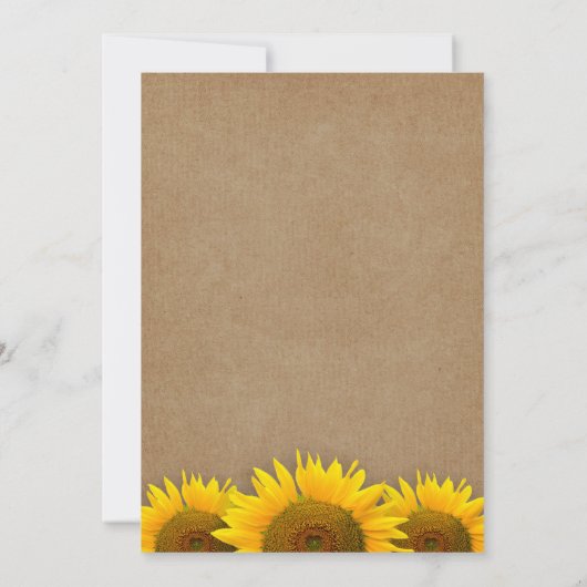 ブライダルシャワーエレガントス素朴ンフラワーリネンクラフト 招待状 (裏面)