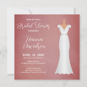ブライダルシャワーエレガントソフトピンク 招待状 (正面)