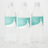 ブライダルシャワーエレガントターコイズボトル用ラベル ペットボトルラベル (ボトル)