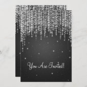ブライダルシャワーエレガントナイトダズルブラック 招待状 (正面/裏面)