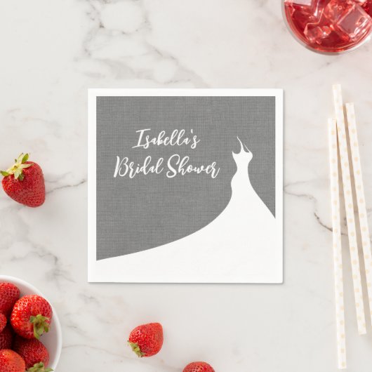 ブライダルシャワーエレガントナプキングレーリネン スタンダードカクテルナプキン (インサイチュ)