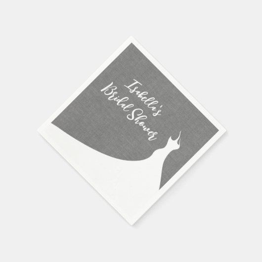 ブライダルシャワーエレガントナプキングレーリネン スタンダードカクテルナプキン (角)