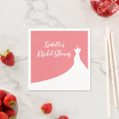 ブライダルシャワーエレガントナプキンサンゴ スタンダードカクテルナプキン (インサイチュ)