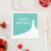 ブライダルシャワーエレガントナプキンターコイズ スタンダードカクテルナプキン (インサイチュ)