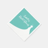 ブライダルシャワーエレガントナプキンターコイズ スタンダードカクテルナプキン (角)