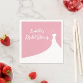 ブライダルシャワーエレガントナプキンピンク スタンダードカクテルナプキン (インサイチュ)