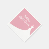 ブライダルシャワーエレガントナプキンピンク スタンダードカクテルナプキン (角)